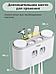 Дозатор для зубной пасты настенный органайзер подставка держатель в ванную под зубные щетки, фото 6
