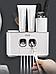 Дозатор для зубной пасты настенный органайзер подставка держатель в ванную под зубные щетки, фото 10