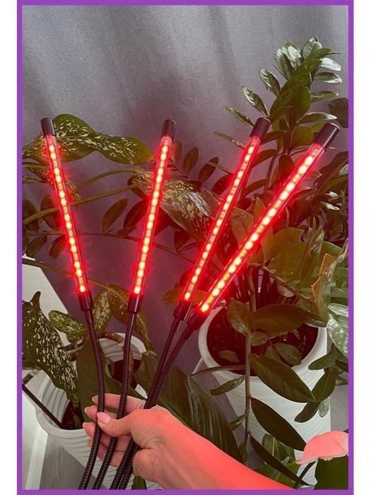 Фитолампа для рассады 4 лампы фитосветильник для растений цветов на прищепке - фото 3 - id-p197523421