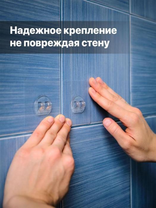 Полка для ванной на липучках VS37 без сверления настенная полочка навесная в ванную комнату и туалет - фото 6 - id-p197523439