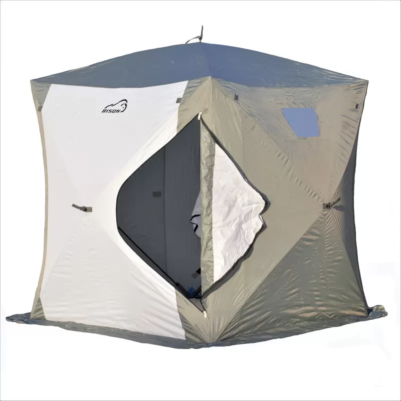 Зимняя палатка куб Bison Legend (200х200х210), арт. 445678 бело/серебристый - фото 1 - id-p197539036