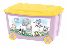 Ящик для хранения игрушек на колесах с аппликацией Me to you Пластишка Бытпласт