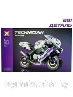 Конструктор Мотоцикл 3d Спорт байк фиолетовый 281 дет. - фото 1 - id-p197570137