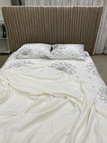 Турецкий постельный комплект "KARTEKS" с вафельным пледом DORA-02 р.евро, фото 2