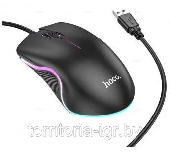 Игровая проводная мышь GM19 Enjoy gaming luminous wired mouse черный Hoco - фото 2 - id-p197584688