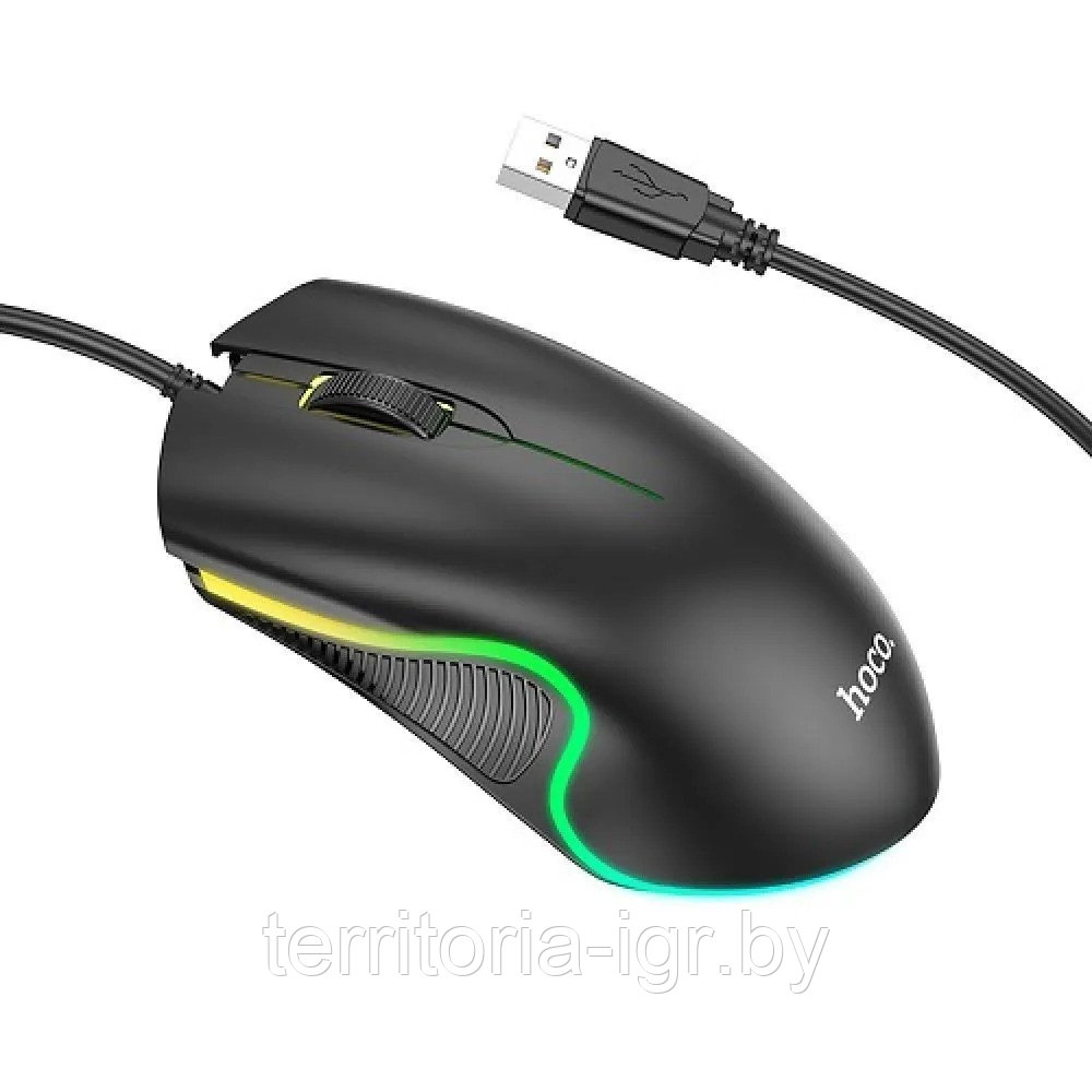 Игровая проводная мышь GM19 Enjoy gaming luminous wired mouse черный Hoco - фото 3 - id-p197584688