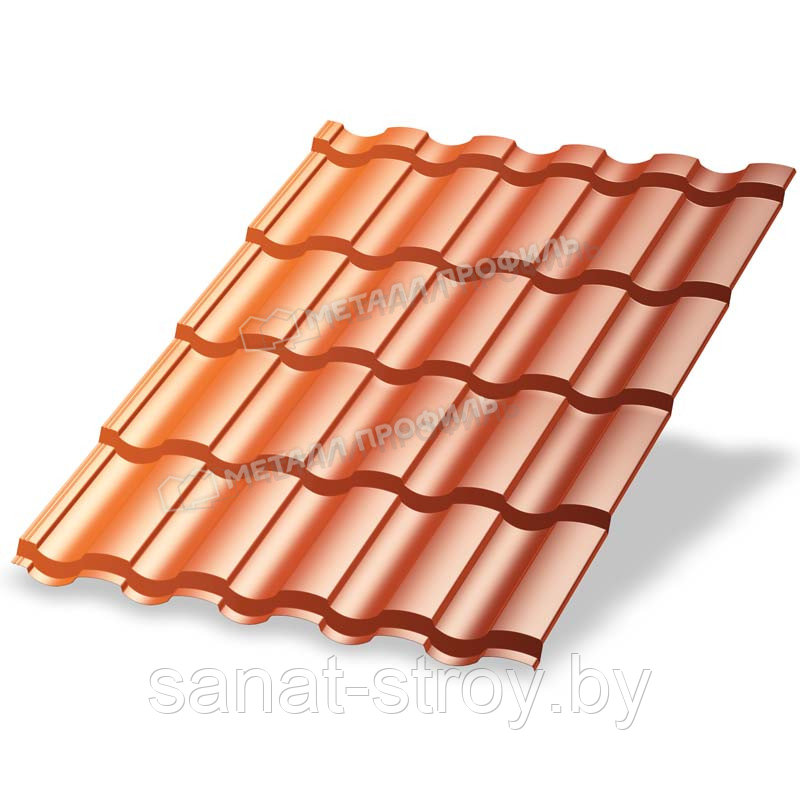 Металлочерепица МП Монтекристо-SL (AGNETA-20-Copper\Copper-0.5) - фото 1 - id-p197602577