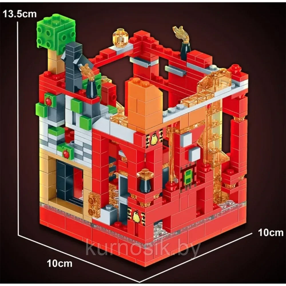 Конструктор LB616 Minecraft Красная крепость с Led подсветкой, 528 деталей - фото 3 - id-p197605369