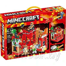 Конструктор LB616 Minecraft Красная крепость с Led подсветкой, 528 деталей