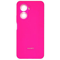 Силиконовый чехол Silicone Case с закрытым низом и защитой камеры ярко-розовый для Huawei Nova 10 SE
