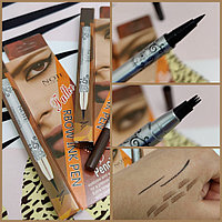 Фломастер - маркер для бровей Brown и подводка для глаз Black 2 в 1 Note Cosmetics Tatoo Rbow Ink