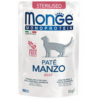Monge Консерва Monge Cat Mono Pate Sterilised Beef, паштет для стерилизованных котов (говядина), 85г. АКЦИЯ!!!