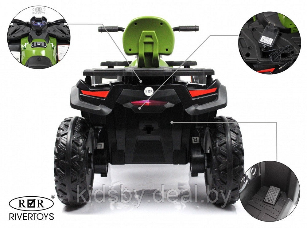 Детский электроквадроцикл RiverToys T001TT 4WD (зеленый) - фото 3 - id-p184973268