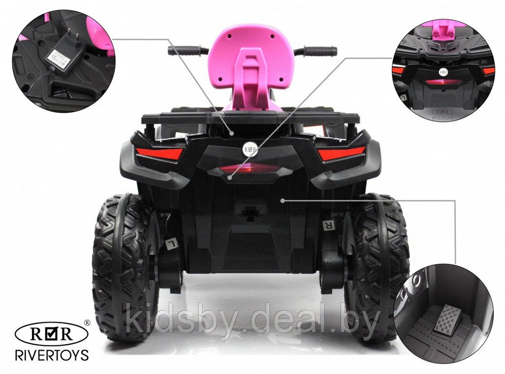 Детский электроквадроцикл RiverToys T001TT 4WD (розовый) - фото 5 - id-p184973270