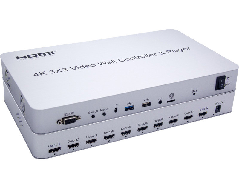 Контроллер видеостены HDMI 4K на 9 экранов 3x3 556332