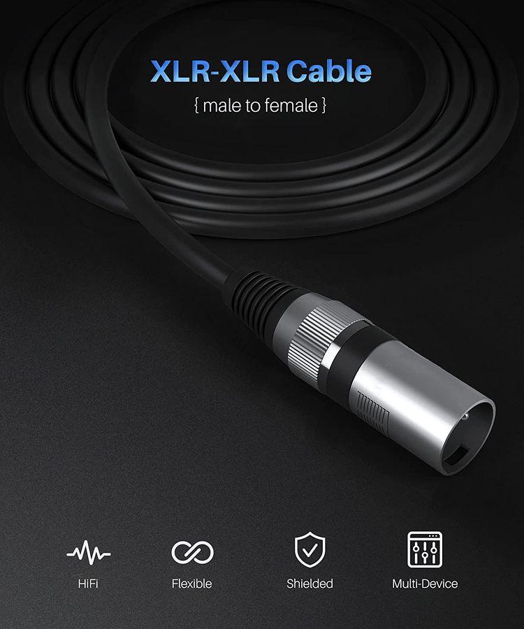 Аудио-кабель XLR (для микрофона, гитары, инструментов), M-F, black, 1 метр 556339 - фото 8 - id-p197618783