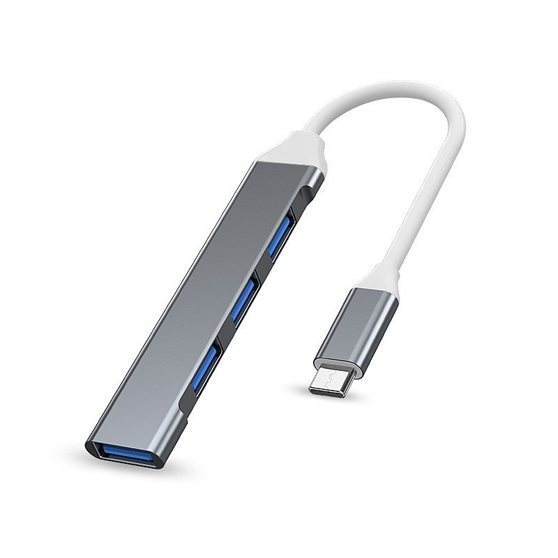 Хаб - концентратор  USB3.1 Type-C - 4х USB2.0, ультра-тонкий, серый 556275, фото 1