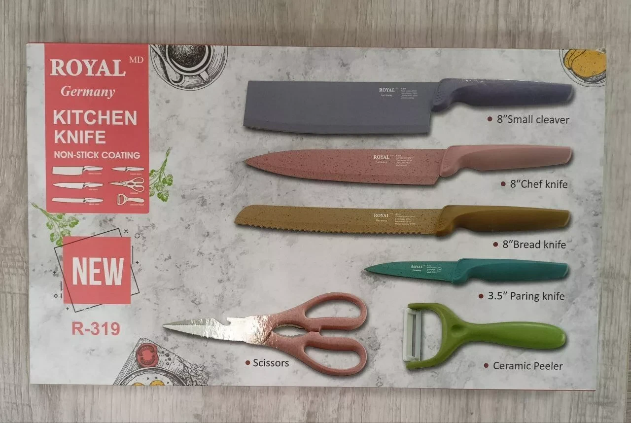 Набор кухонных ножей 6 предметов ROYAL R-319 - фото 5 - id-p177788270