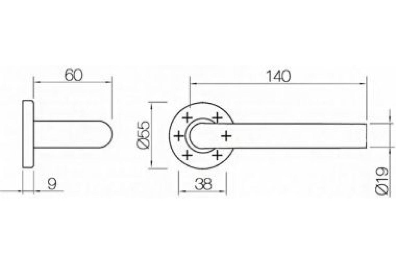 Дверная ручка на круглой розетке L2204/8*8/INOX - фото 2 - id-p103892319