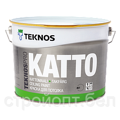 Краска для потолков Teknos Pro Katto, 9 л, Финляндия