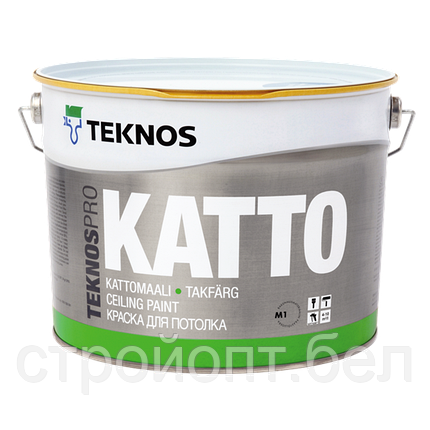 Краска для потолков Teknos Pro Katto, 9 л, Финляндия, фото 2