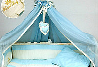 Комплект в кроватку для новорожденного 7 предметов "Моё Золотце" с Вышивкой