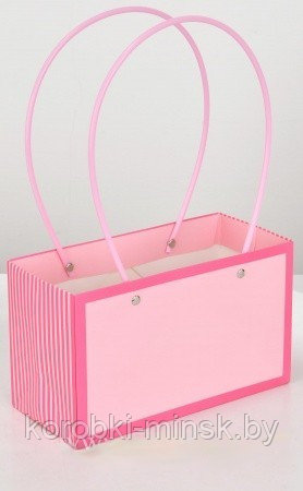Пакет подарочный "Мастхэв"  22*11*14см прямоугольный, нежно-розовый/розовый