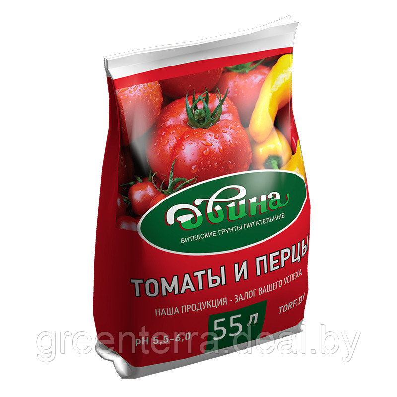 Грунт питательный торфяной "ДВИНА", для томатов и перцев 55 л - фото 1 - id-p197664047