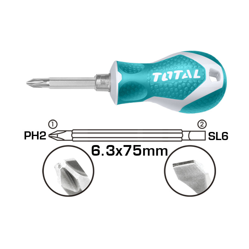 Отвертка 2 в 1 TOTAL THT250216 - фото 1 - id-p197663525