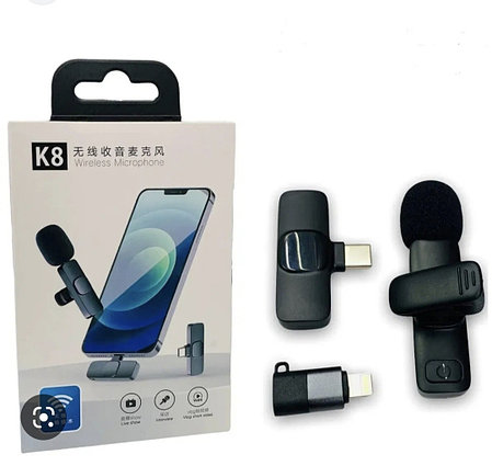 Микрофон петличный Wireless Microphone K8, фото 2