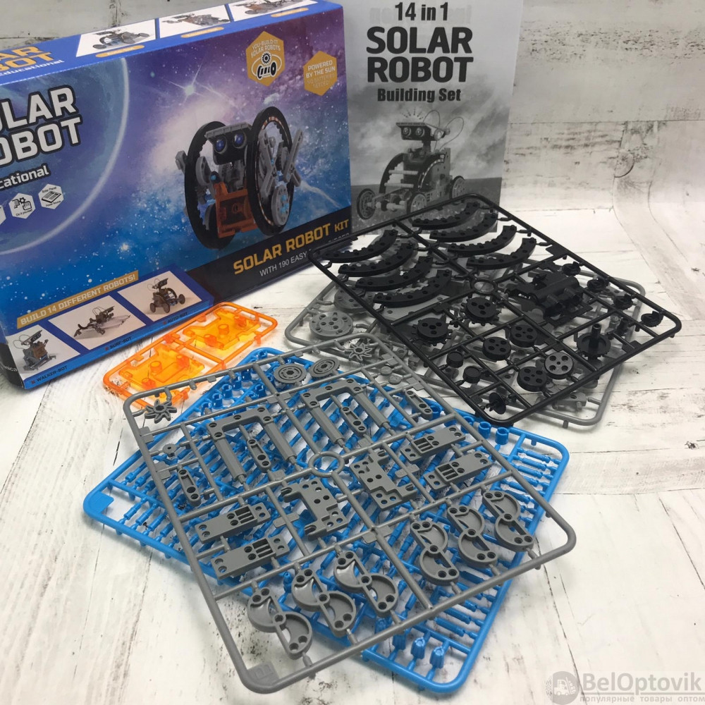 Конструктор робот на солнечных батареях Solar Robot kit 14 в 1 - фото 2 - id-p197685821