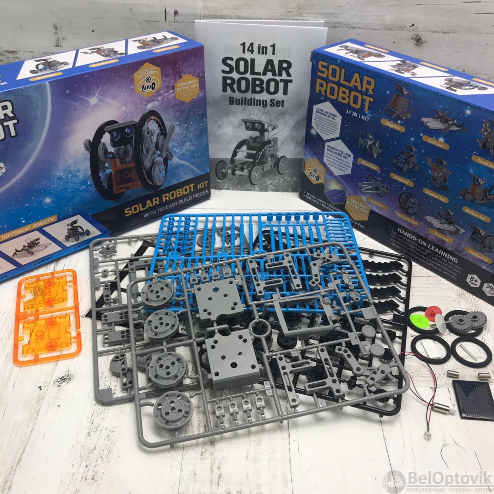 Конструктор робот на солнечных батареях Solar Robot kit 14 в 1 - фото 6 - id-p197685821