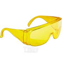 Очки защитные открытого типа, желтые, ударопрочный поликарбонат СИБРТЕХ 89157