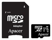 Карта памяти Apacer microSDXC (Class 10) 64GB + адаптер [AP64GMCSX10U1-R]