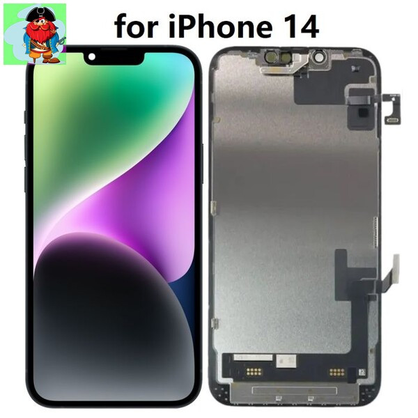 Экран для Apple iPhone 14 с тачскрином, цвет: черный (оригинальный, снятый) - фото 1 - id-p197730460