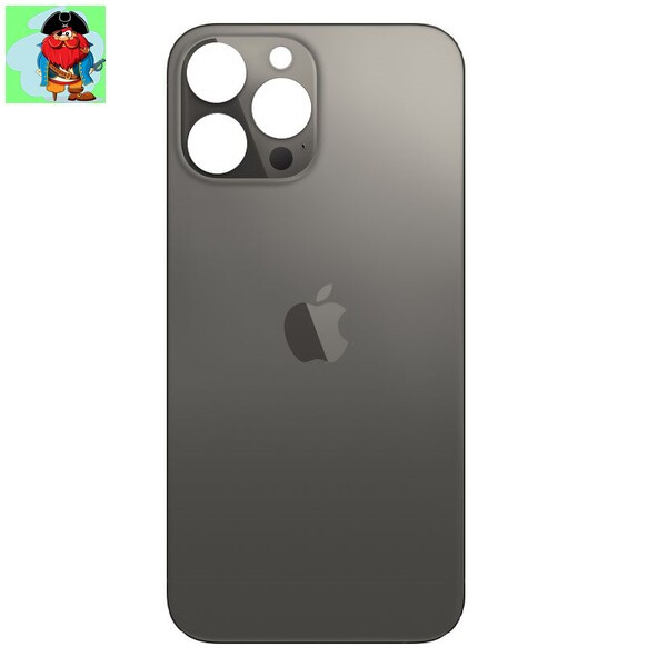 Задняя крышка (стекло) для Apple iPhone 13 Pro MAX, цвет: черный (широкое отверстие под камеру) - фото 1 - id-p197730484