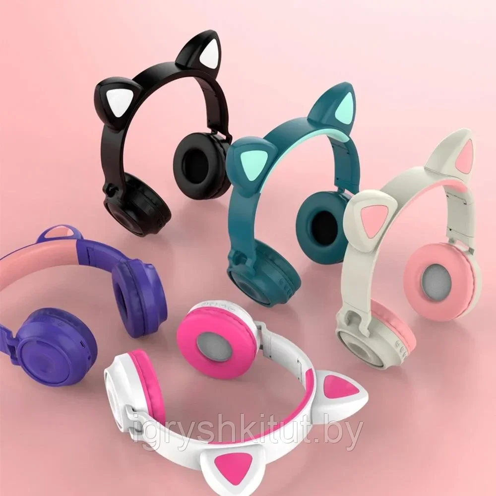 Беспроводные наушники с ушками Wireless Headphones Cat Ear, разные цвета - фото 2 - id-p197757349