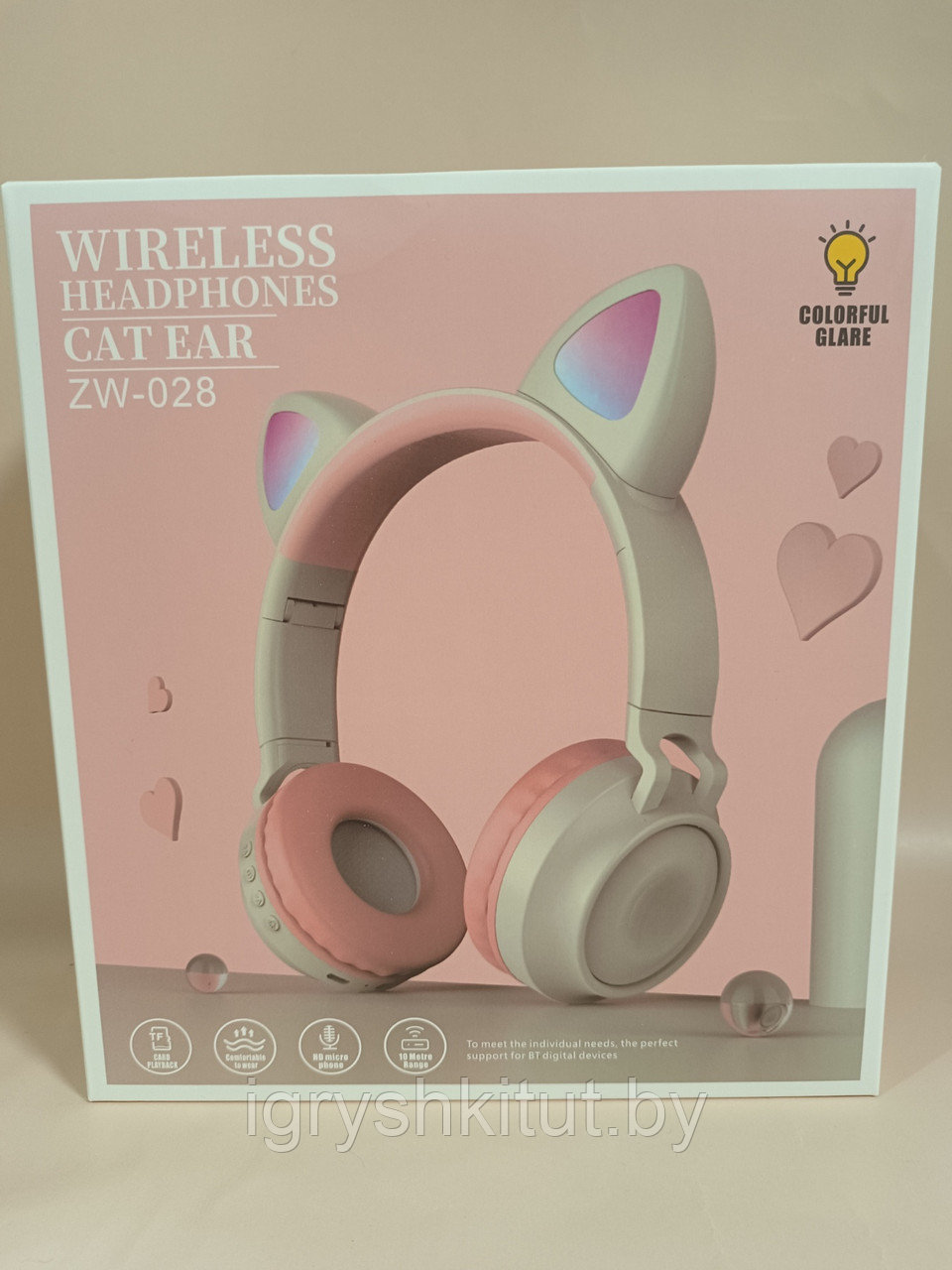 Беспроводные наушники с ушками Wireless Headphones Cat Ear, разные цвета - фото 3 - id-p197757349