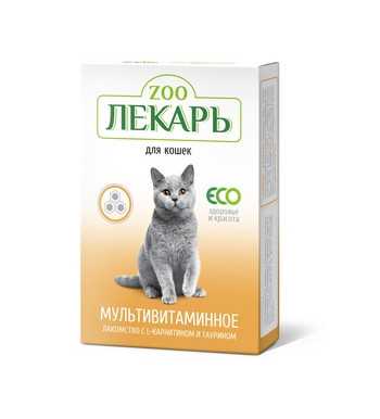 ЭКО ZOOЛЕКАРЬ мультивитаминное лакомство для кошек «Здоровье и красота»