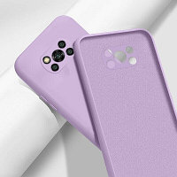 Силиконовый чехол Silicone Case с защитой камеры лавандовый для Xiaomi Poco X3/ Poco X3 Pro