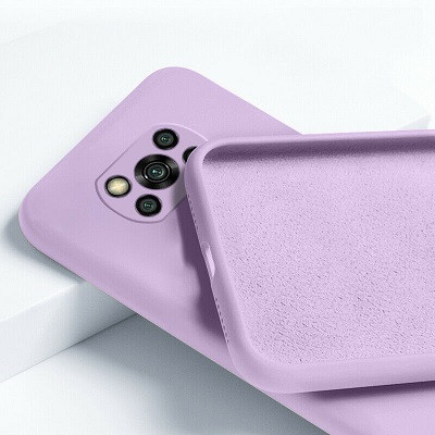 Силиконовый чехол Silicone Case с защитой камеры лавандовый для Xiaomi Poco X3/ Poco X3 Pro - фото 2 - id-p197758139