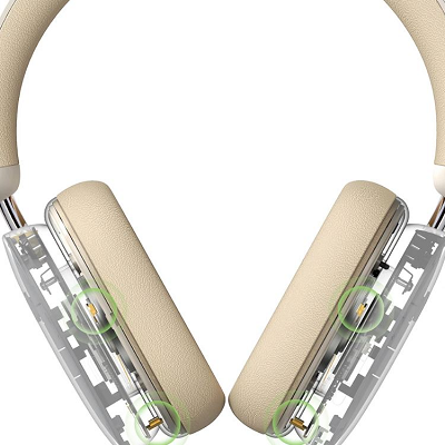 Наушники Baseus Bowie H1 Noise-Cancelling Wireless Headphones Rice White (NGTW230002) белые - фото 8 - id-p197758358