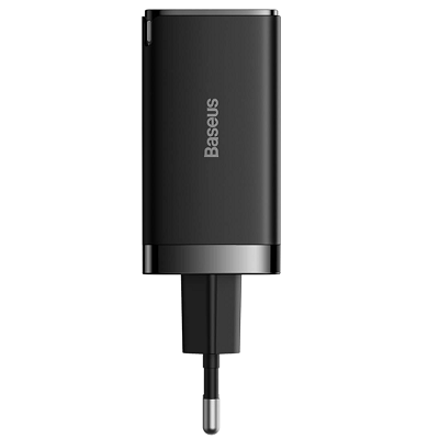 Сетевое зарядное устройство Baseus GaN5 Pro Fast Charger 2C+U 65W EU Black с кабелем Type-C to Type-C 100W - фото 1 - id-p197758363