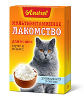 Мультивитаминное лакомство Amstrel для кошек со вкусом деревенского творога со сметаной