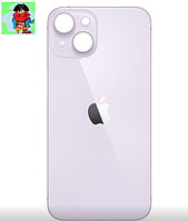 Задняя крышка (стекло) для Apple iPhone 14 Plus, цвет: фиолетовый (широкое отверстие под камеру)