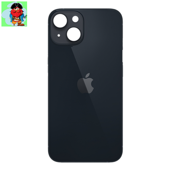 Задняя крышка (стекло) для Apple iPhone 14 Plus, цвет: черный (широкое отверстие под камеру) - фото 1 - id-p197758030