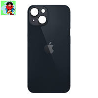 Задняя крышка (стекло) для Apple iPhone 14 Plus, цвет: черный (широкое отверстие под камеру)