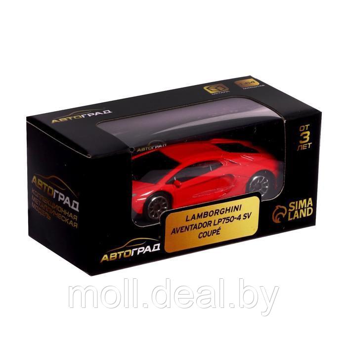 Машина металлическая LAMBORGHINI AVENTADOR LP750-4 SV, 1:64, цвет красный - фото 4 - id-p197270049