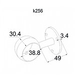 Держатель поручня д38,1 мм, пристенный Арт к256, фото 3