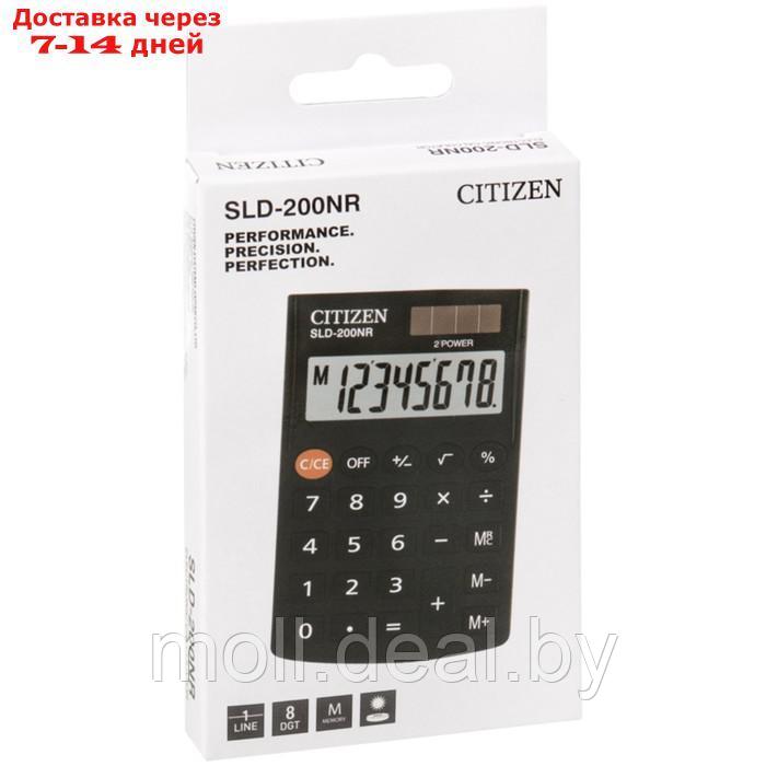 Калькулятор карманный 8-разрядный, Citizen SLD-200NR, двойное питание, 62 х 98 х 10 мм, чёрный - фото 5 - id-p197644489